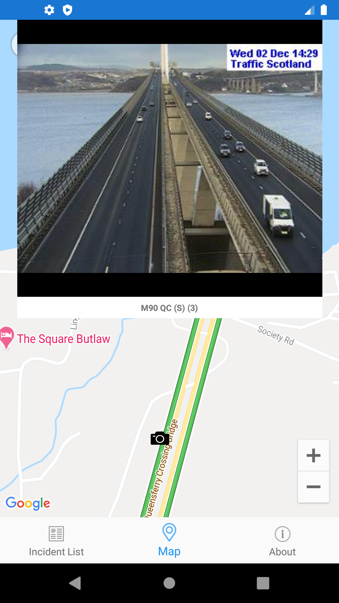 UK Roads Traffic App Android Severn Crossing Traffic Camera